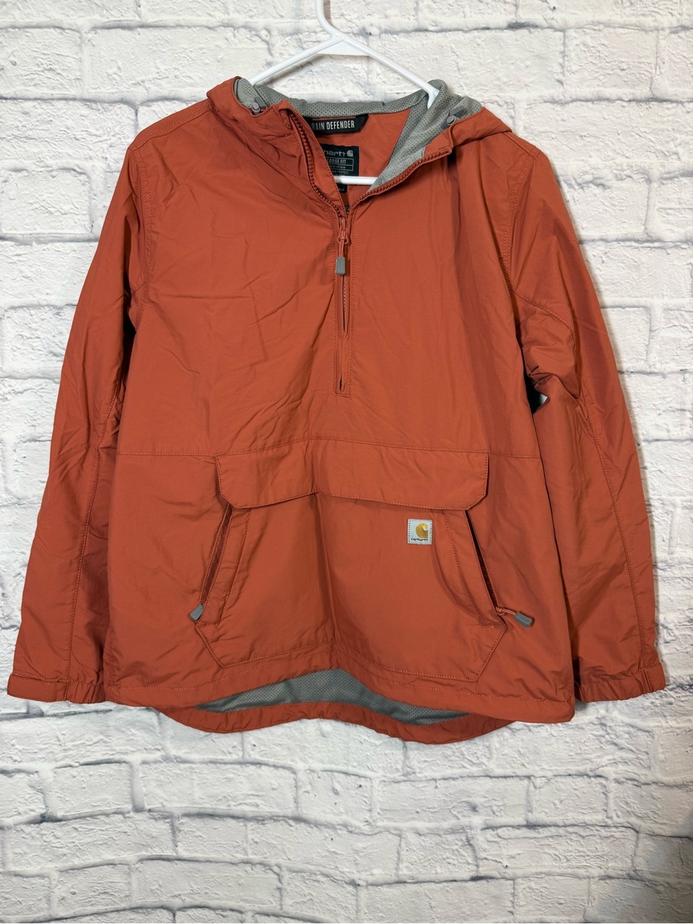 Carhartt Orange Pullover Windbreaker Jacket